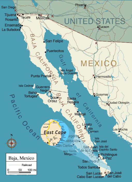 Map of Baja California