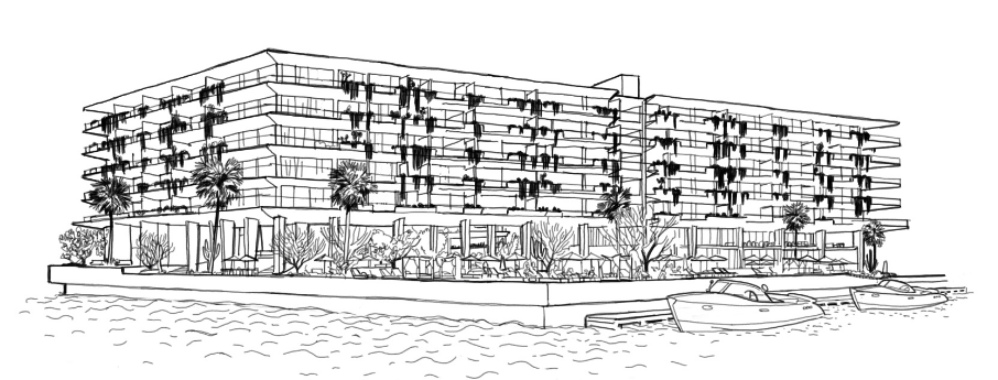 An illustration of the Casa Blake residences at Costa Palmas