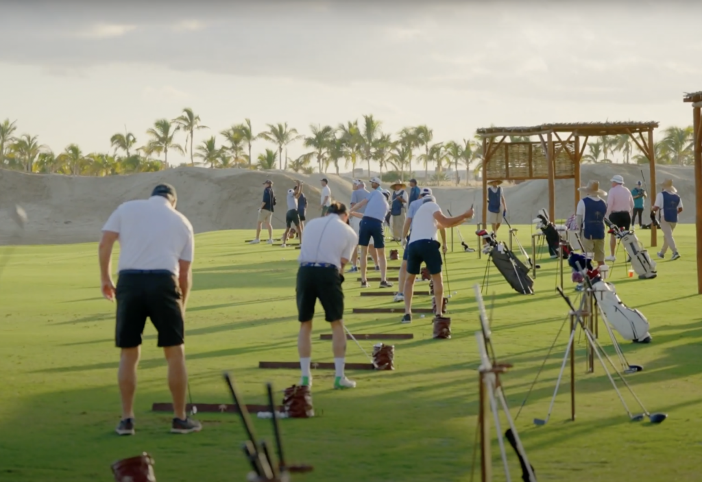 Why join an exclusive golf club you ask? Just look at the view (photo of golfers at Costa Palmas)